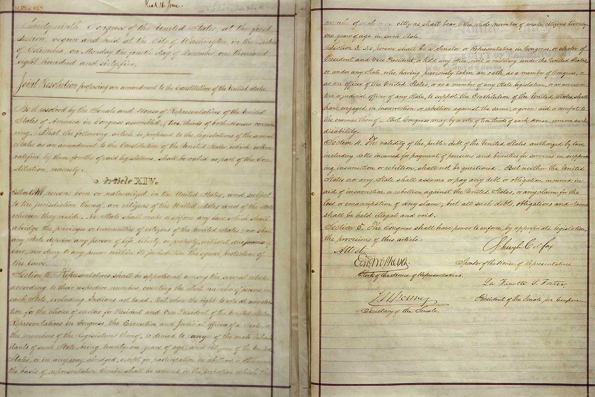 MediaoutletCom's tweet photo. #OTD #TDIH #July28, 1868: #FourteenthAmendment to #USConstitution certifies #AfricanAmericans #FullCitizenship and #DueProcess of #law. 
#The14thAmendment #AmendmentXIV #ReconstructionAmendments #ReconstructionEra #BlackAmericans #AfricanAmericanHistory 
https://t.co/LCnvcAsBJn https://t.co/SNjFN8EPV7