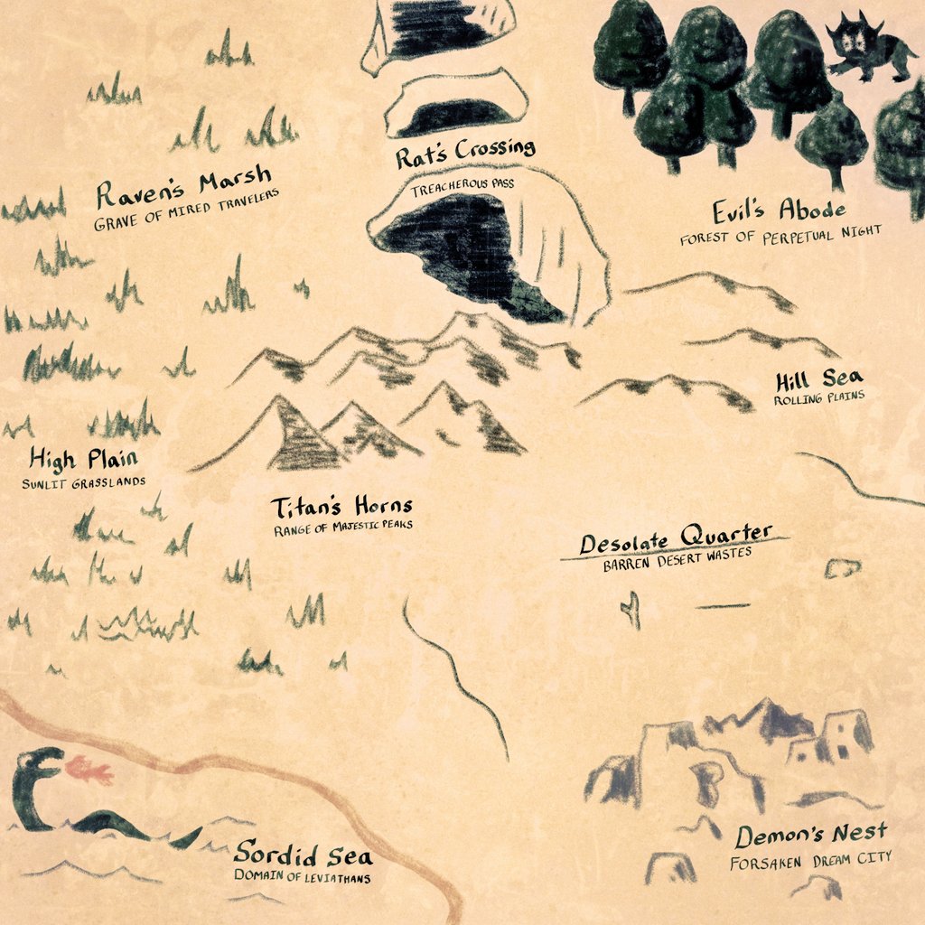 LittleBitLatte's tweet photo. Oh, and I also made this goofy little fantasy map.  I wish I knew how to do this back when I was DMing... https://t.co/EdgsW71ycG