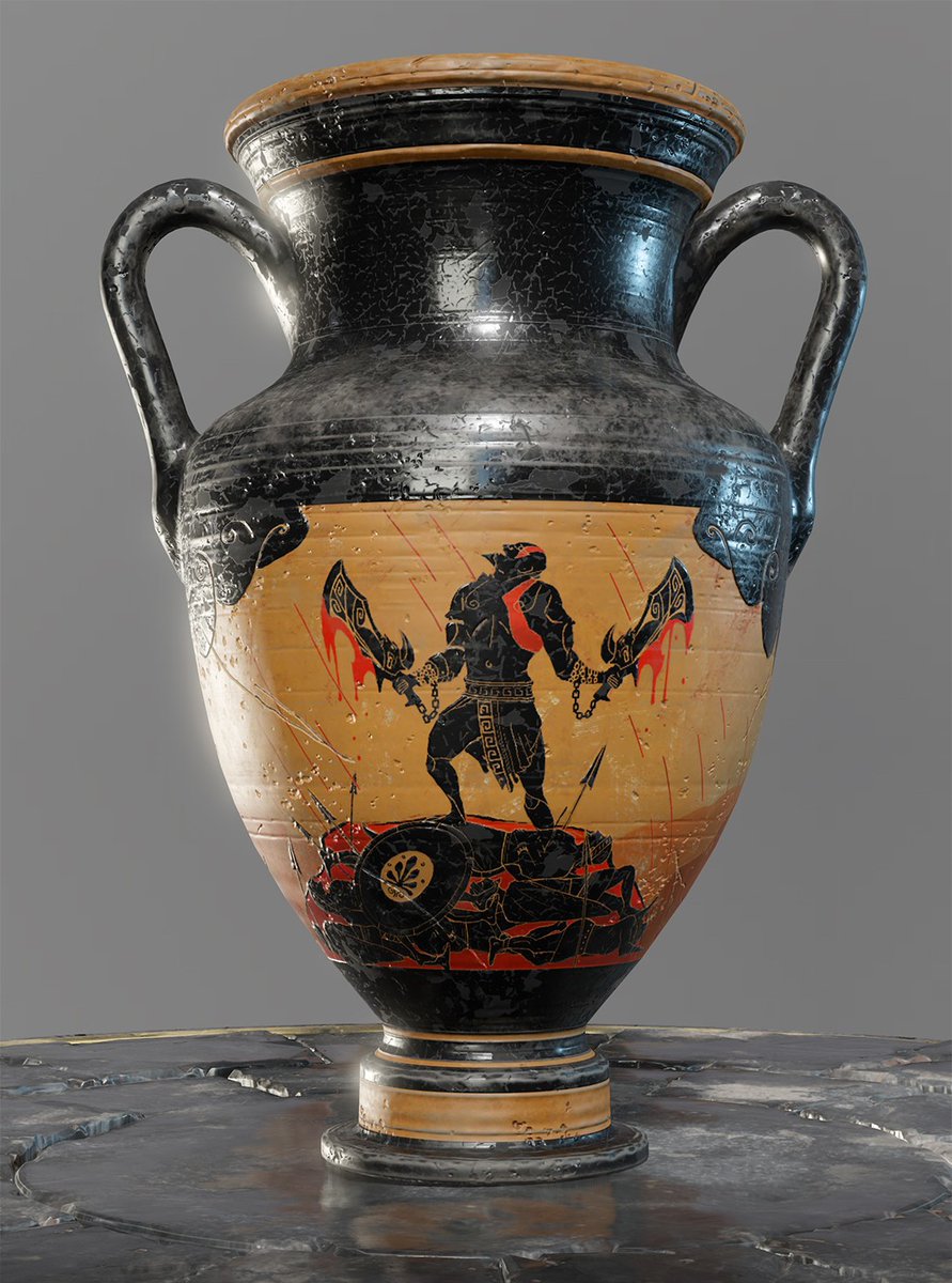 The Art of God of War on X: Kratos amphora in Týr vault God of War「2018」   / X