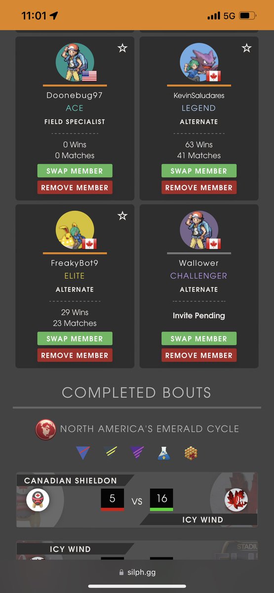 We have bittersweet news! It’s with great sadness that we are wishing goodbye to <a href="/KnollItAllPvP/">KnollItAllPvP</a> as he takes a break from the game. We wish him all the best and he will always be Icy Wind.

We would also like to welcome back <a href="/WallowerPoGo/">Wallower</a> from his brief break! Look out Emerald!