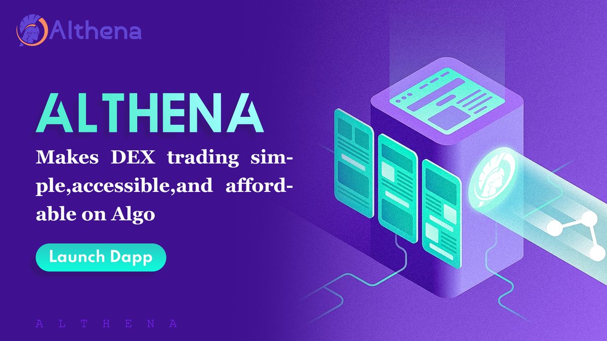 Althenalabs's tweet photo. #Althena Makes DEX trading simple,accessible,and affordable on #Algorand #ALGO #AlgoNFTs https://t.co/uic8jKsUZW