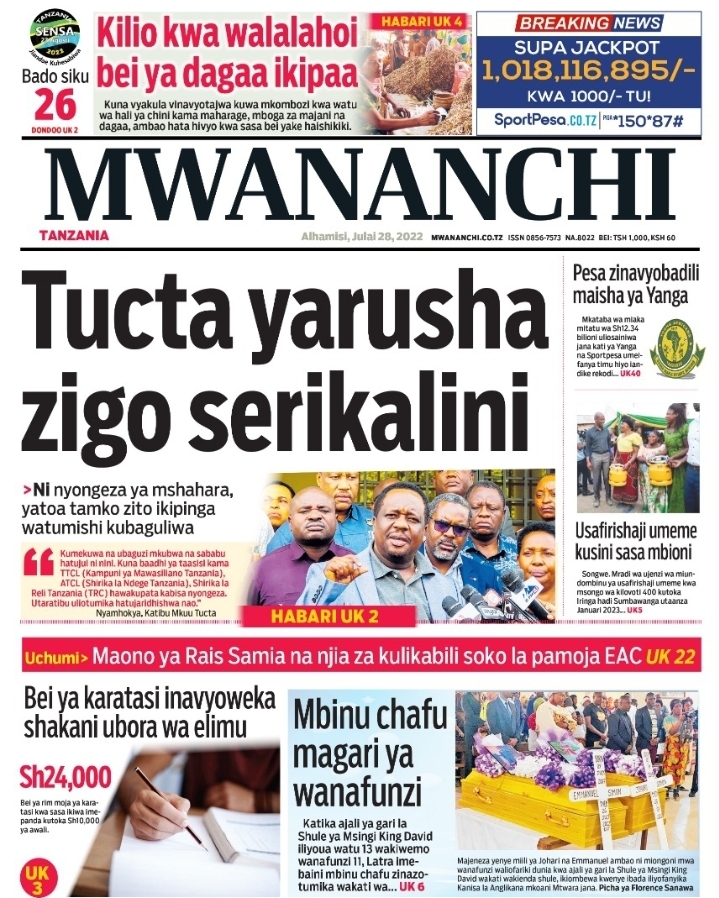 HabariSpecially's tweet photo. Habari Zilizopo Katika Magazeti yaLeo July 28 https://t.co/bu6I73EYlS
