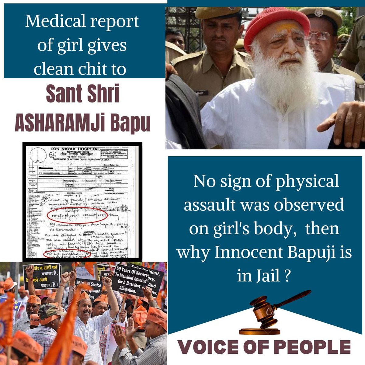 #PublicReviews 
Voice Of People 
एक लड़की के आरोप लगाने मात्र से निर्दोष Sant Shri Asharamji Bapu को सजा सुना दी जाती है लेकिन करोडो लड़कियों, माताओ बहनो की आवाज को अनसुना कर दिया जाता है।
जनता सब जानती है कि बापूजी निर्दोष है। 
Asaram ji Bapu Case
Justice For Asharamji Bapu