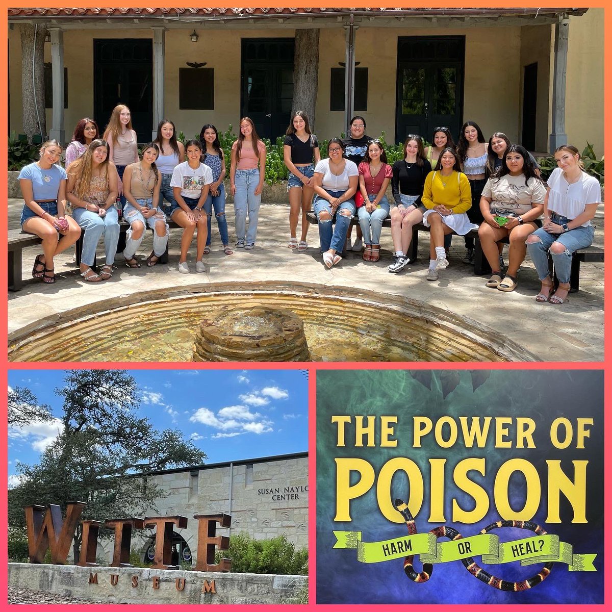 StevensHS_Cheer's tweet photo. Team bonding today at the @wittemuseum 🥰 #themoreyouknow #powerofpoison #FiestaOOTD #Vogue https://t.co/KIlJOmlggF