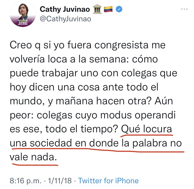 JuliaCorreaNutt's tweet photo. La Cathy Juvinao de 2018, hablándole a la Cathy Juvinao de 2022. https://t.co/gyPQ4svwEp