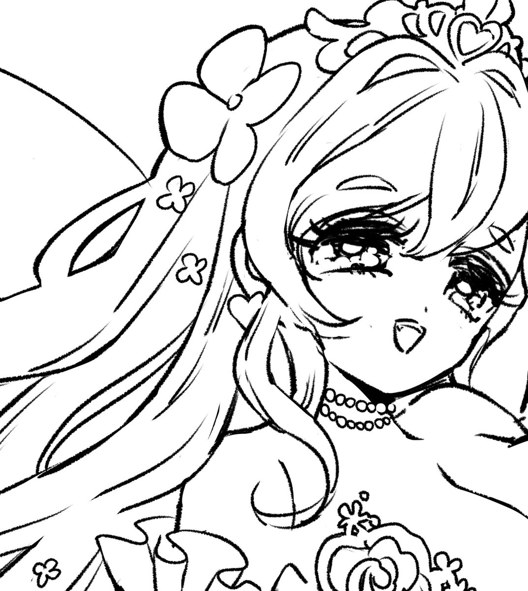 skebご依頼絵の進捗ですがお顔が可愛くかけて嬉しいので思わず投下🙌 