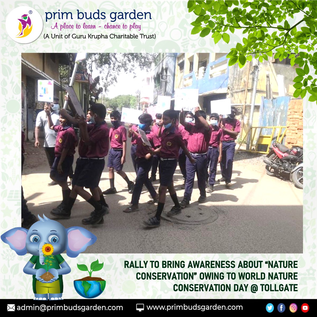 primbudsschool's tweet photo. Rally to bring awareness about nature conservation owing to #WorldNatureConservationDay
Join us for 360' learning...!
#primbudsgardenschools #school #learning #schooltime #kids #feeconcession #schoolwithlessfee #didyouknow #facts #covid19 #rally #nature #conservation https://t.co/h0j23KqoFb