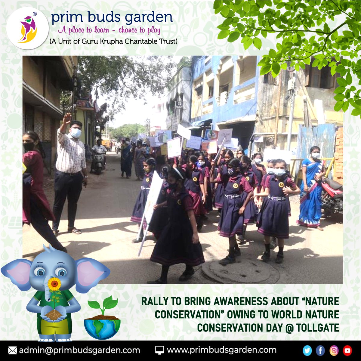 primbudsschool's tweet photo. Rally to bring awareness about nature conservation owing to #WorldNatureConservationDay
Join us for 360' learning...!
#primbudsgardenschools #school #learning #schooltime #kids #feeconcession #schoolwithlessfee #didyouknow #facts #covid19 #rally #nature #conservation https://t.co/h0j23KqoFb