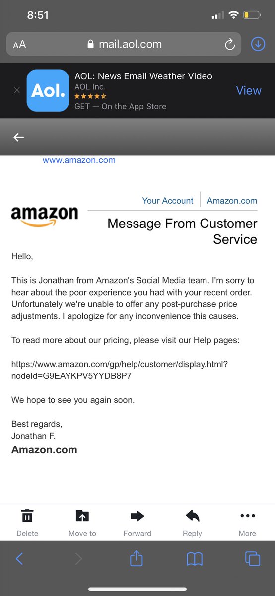 laur__alyssa's tweet photo. @AmazonHelp VERY HELPFUL!!! https://t.co/dcGsVqT4T4