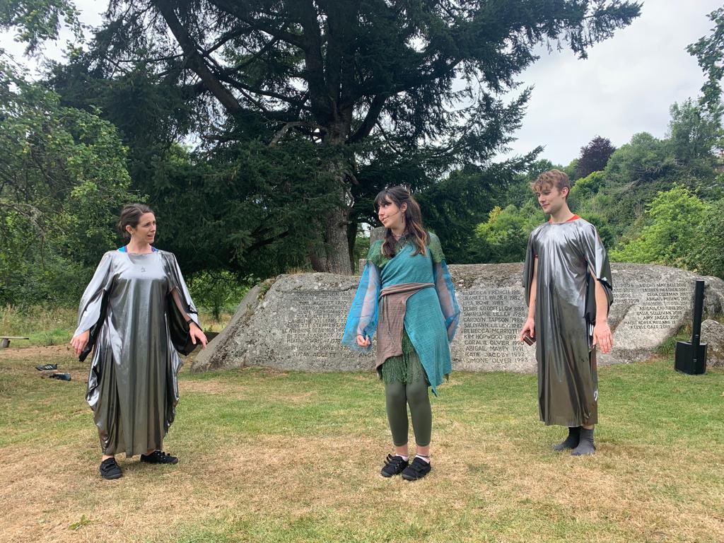 Back in my glamorous salmon get-up for <a href="/medtheatre/">MED Theatre</a>'s summer production, LEAP - performing outdoors with two incredible pals. Great working week!