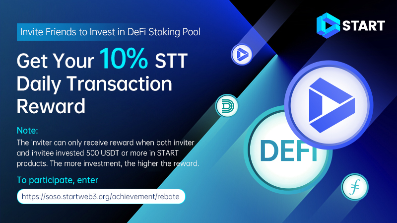 #START Staking Pool
Fear the market influctuations no longer
unstake token anytime you want!
👉You can stake STT/USDT LP ,STT/WDCC and Filecoin
Pool link:soso.startweb3.org/farmer