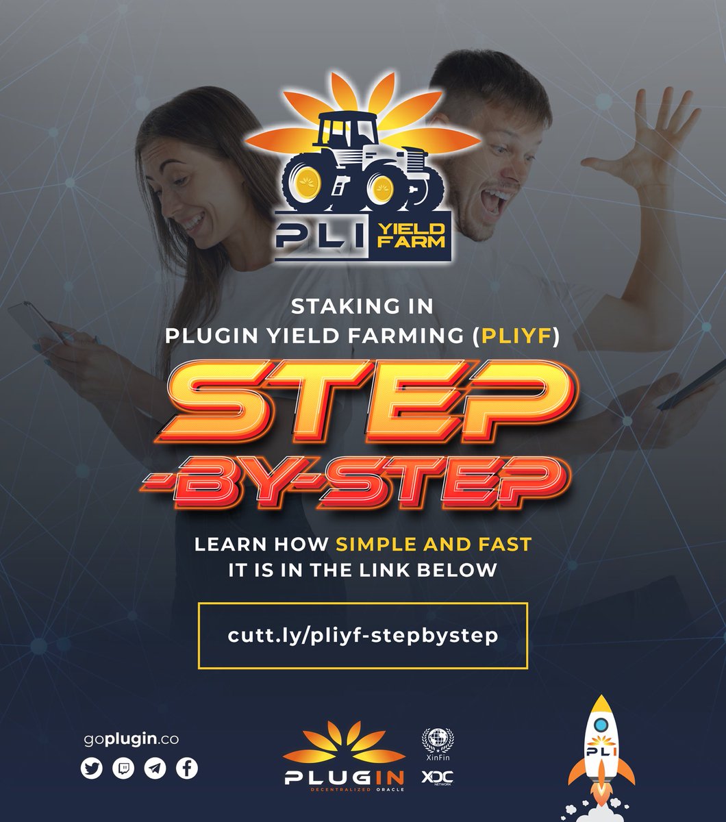 GoPlugin's tweet photo. Dear Members,
From the following link you will get complete steps on how to do staking in #Plugin Yield Farming and get rewarded.
https://t.co/pDatYRksf8
Happy Staking!
#XDCNetwork
#PLI
#PluginWFN
#PLIYF
#FlyOutOfTheBox https://t.co/VnnO2sDoAg