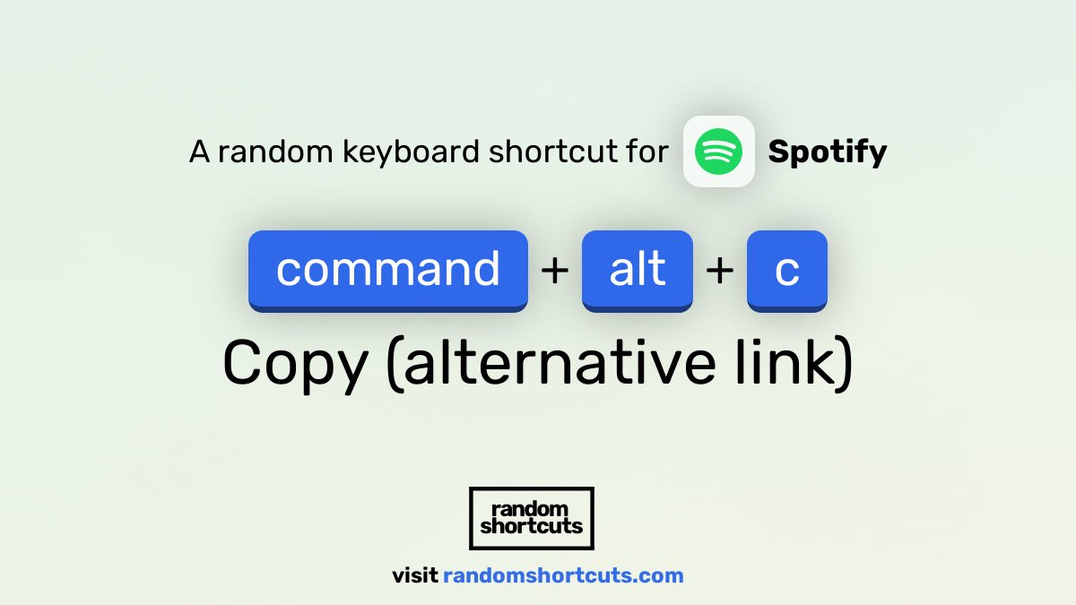 Random Shortcuts on Twitter "A keyboard shortcut for Spotify (spotify