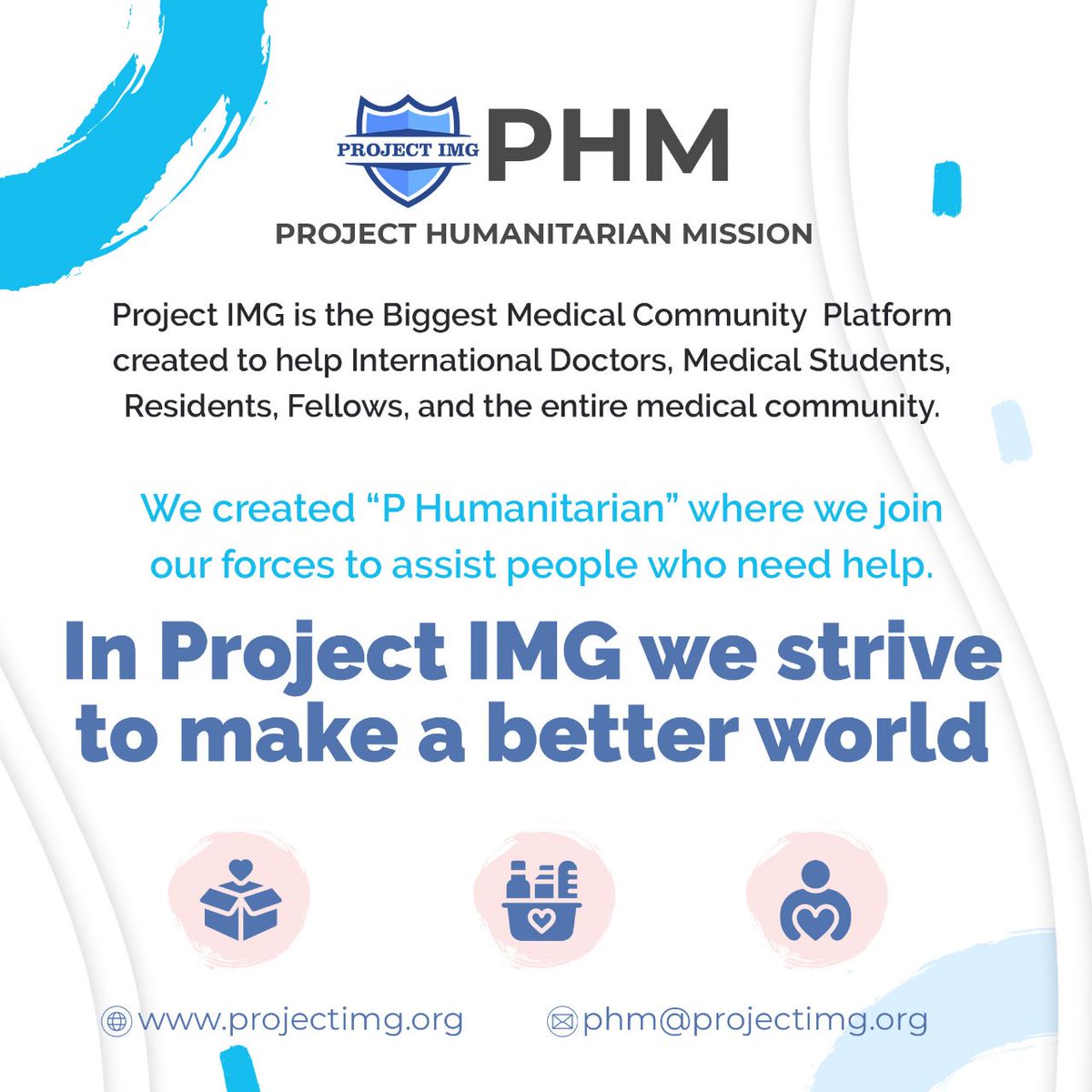 Welcome to Project Humanitarian Mission, another Project IMG platform! We created “P Humanarian” where we join our forces to assist people who need help. If you wanna be part of PHM send us an email to phm@projectimg.org Visit projectimg.org to view all campaigns.