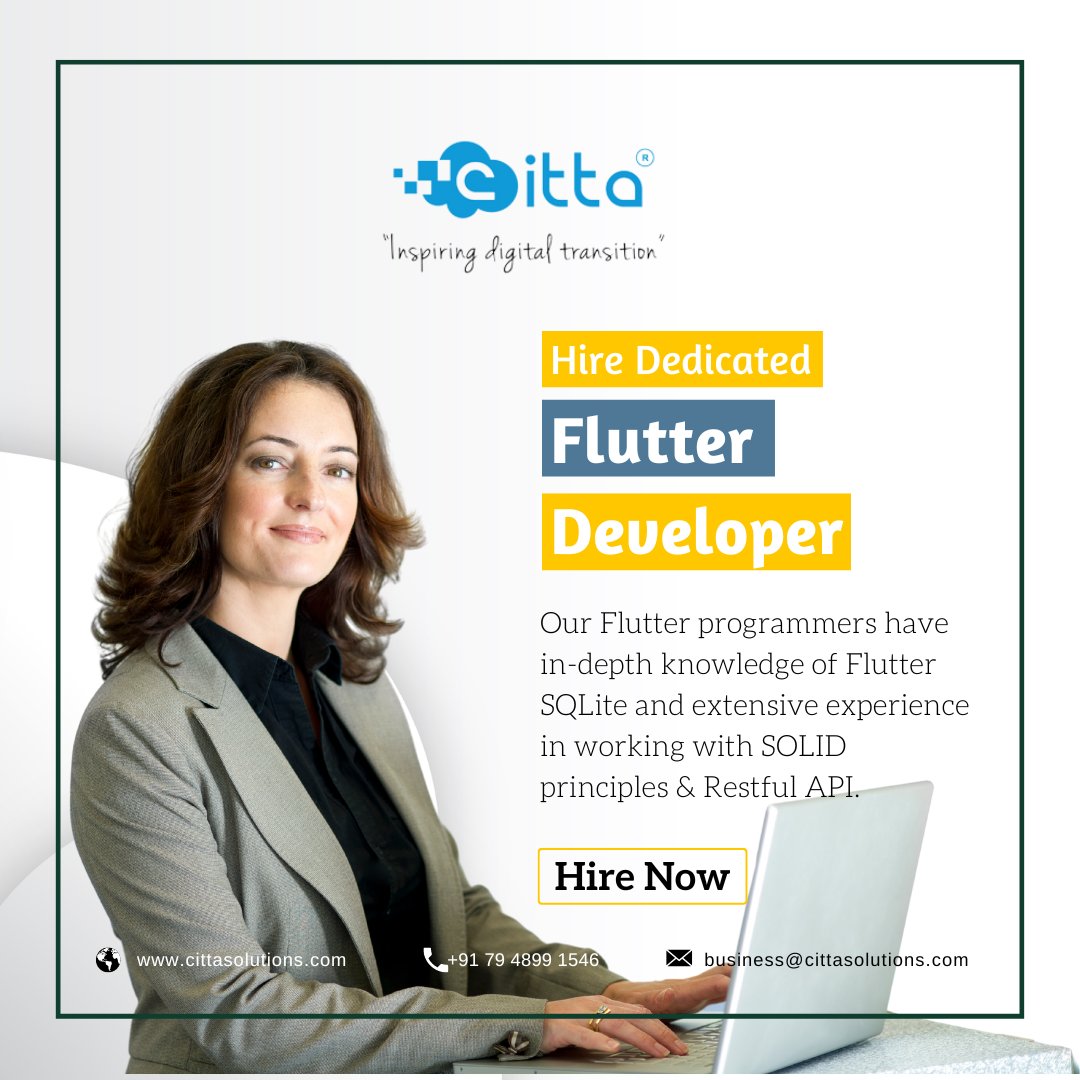 info_citta's tweet image. Hire a dedicated Flutter developer:
cittasolutions.com/hire-flutter-d…
#Citta #Cittasolutions #dedicatedFlutterdeveloper
#Flutterdeveloper #Flutterdevelopment
#HirededicatedFlutterdeveloper
#hireFlutterdeveloper
#dedicatedFlutterprogrammer