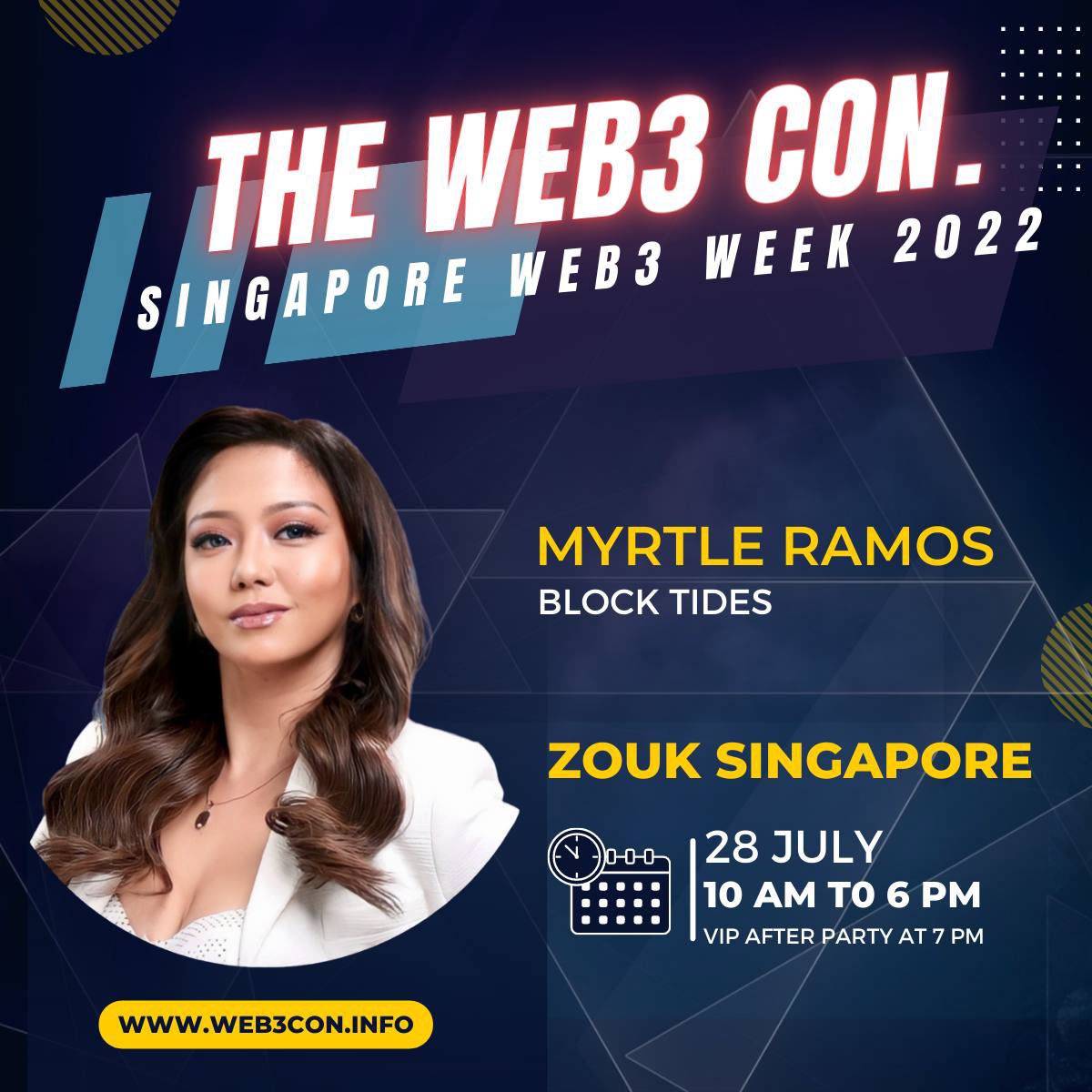 Join us in the first ever Asia’s Metaverse Conference held in the most prominent club in Singapore hosted and powered by Asia Token Fund, Block Tides, AC Capital, Coin Sessions Entertainment, 

#blockchain #NFT #metaverse #event #cryptocurrency