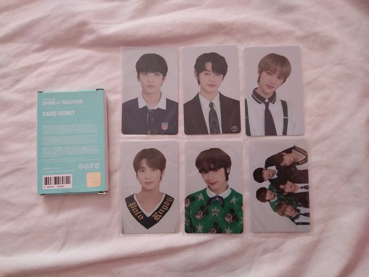 cynjncart's tweet photo. wts lfb ph

txt shine x together card ticket set
(photocards are still sealed in plastic)

Php: 1,800

dop: can payo / within 5 days

txt shine x together fanlive choi soobin yeonjun beomgyu kang taehyun hueningkai tubatu tomorrow x together https://t.co/OpoIoyfc62
