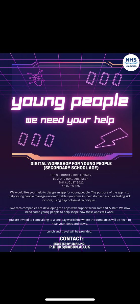 Opportunity for young people to co design two Apps being developed for children - a few spaces left. Email me if you or your child is interested.