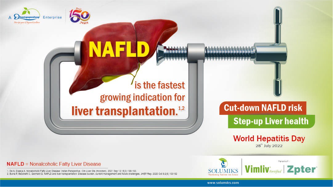 Solumiks's tweet photo. World Hepatitis Day 2022

Cut-down the NAFLD risk - Step-up LIVER Health

#Dhootapapeshwar #Solumiks #Ayurveda #WorldHepatitisDay #hepatitis #NAFLD #fattyliver https://t.co/1ilE7fsXn8