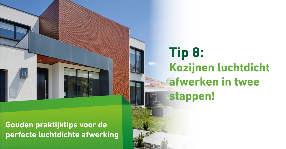 Luchtdicht bouwen tip #8 | Een kozijn luchtdicht afwerken? Hou het simpel! Het luchtdicht afwerken van een kozijn kan namelijk eenvoudig in 2 stappen. Weten hoe? Bekijk: hubs.li/Q01b-cxy0 #illbruck #luchtdichtbouwen