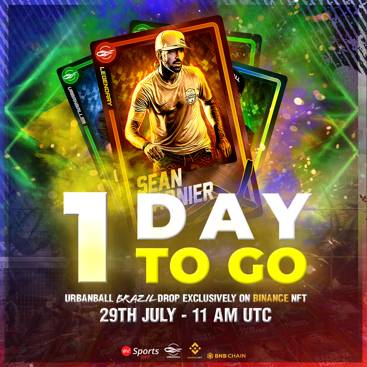 EXSportsGaming's tweet photo. Just 1οΈβ£ more day until @urbanball_io 's π§π· mystery box #NFT drop!
The drop is exclusive to @TheBinanceNFT marketplace and in partnership with @BNBCHAIN
#streetfootball #futsal #p2e #playtoearn #gamefi #urbanball #fightball #soccerskills #nftdrop #sportNFTs #cryptogame https://t.co/AiGd4KIKu7