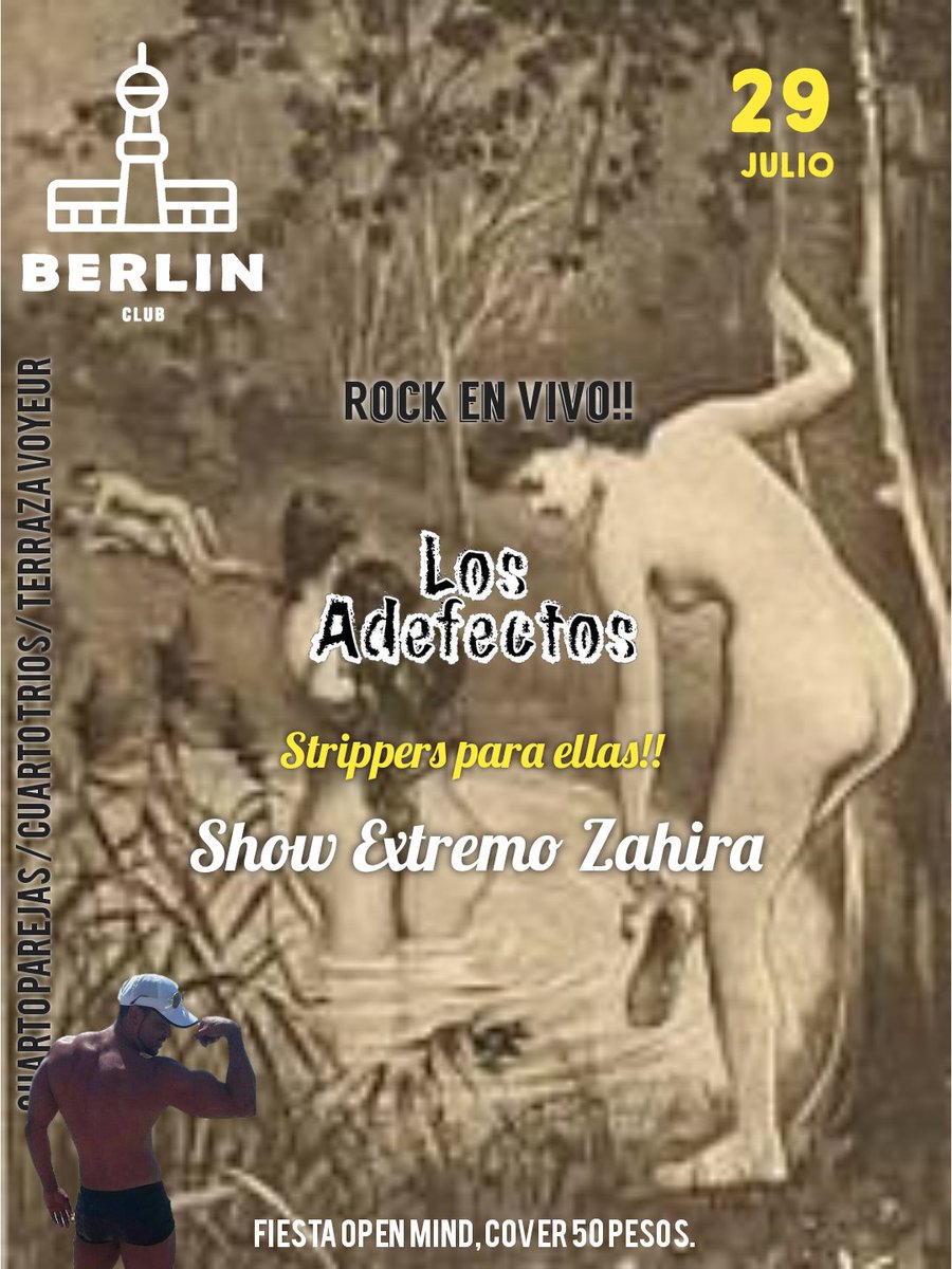 BerlinClubSW's tweet photo. Siguen los Jueves de Rock en Vivo!!
Los Adefectos!!
Noche Vainilla!!
No Cover!!
Areas SW en servicio!!
Ven a conocer esta fusión de Sexo y Rock an Roll!!
#SwingersGdl #single #hotwife #bdsm #cuckoldgdl
#rockenvivo #fiestaswinger
#parejasswingers https://t.co/1MbKuzdIrL