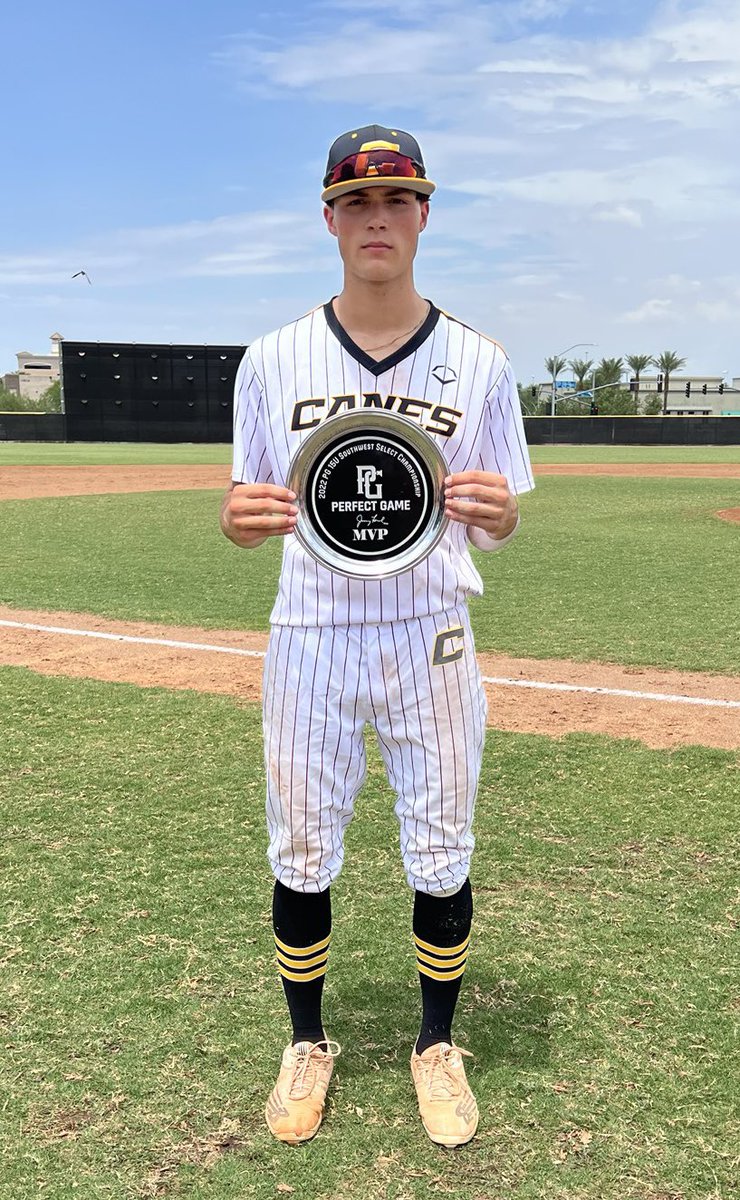 AceHansen2025's tweet image. Honored to be named MVP of the Perfect Game 15U Southwest Select Championship. Thank you for another great tourney @PG_FourCorners @WestCoastWoj_PG @PerfectGameUSA @PG_Scouting @CanesLv @TheCanesBBWest  #SWSelect #MVP