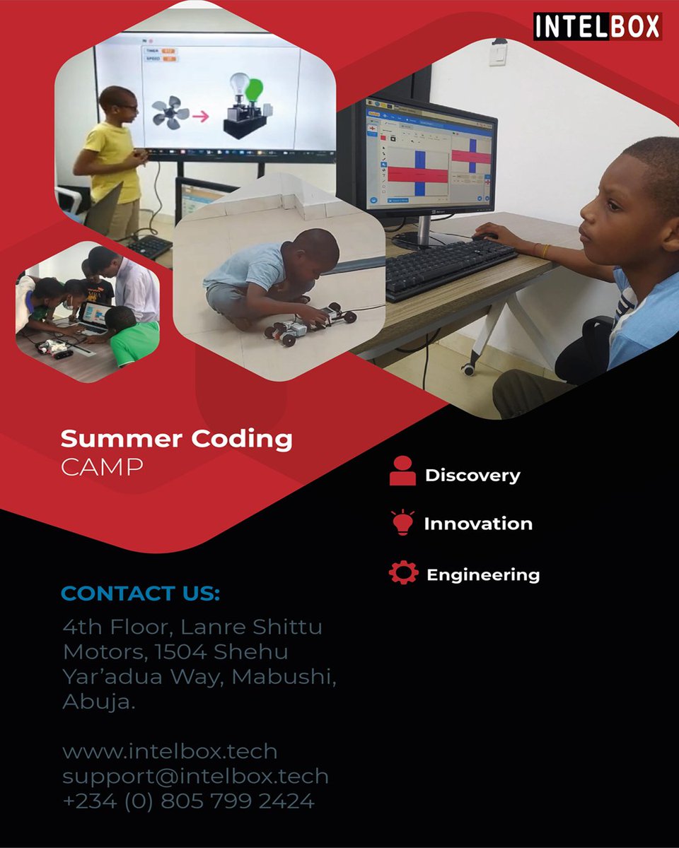 flawal99's tweet image. What are are your kids and Teens doing this Summer? We have limited slot for people who will literally build the future! Contact us now to register. @intelboxng
#Intelbox #youngengineersclub #abujaschools