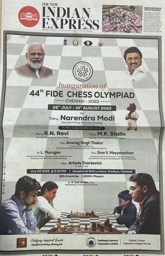 44th FIDE Chess Olympiad Inaugurated In Chennai, India 