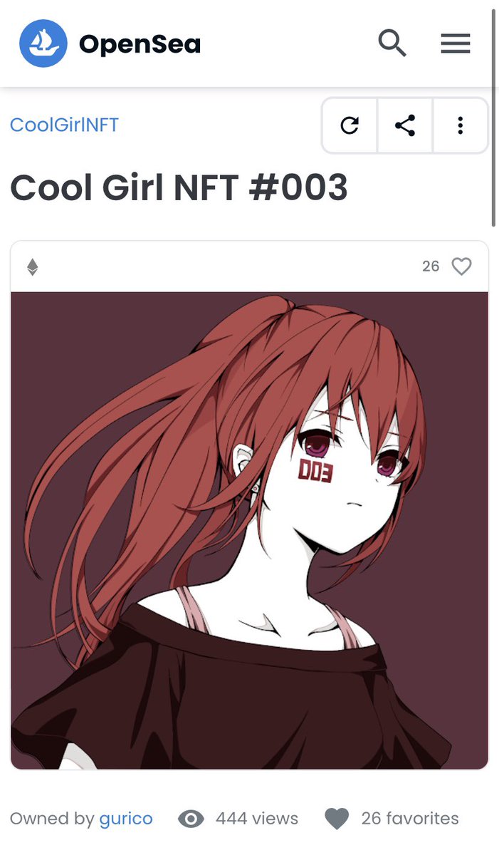 VCAnimals's tweet photo. Cool Girl NFT #003 ちゃんは少し困った顔をしているように見えたので、なんでかな?と妄想してみました。
#CoolGirlNFT @imoto_akira
#VeryLongAnimals @gdvonly
#VeryCoolAnimals https://t.co/5u2PJmwzWE