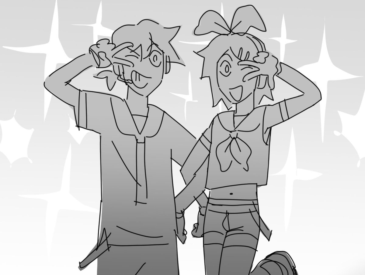 Niieszhe's tweet photo. perfect in public and cringe gross teens in private propaganda #VOCALOID #KagamineRin #KagamineLen https://t.co/oupz5h07s4