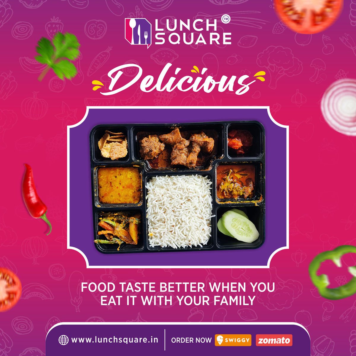 LunchSquare's tweet photo. Delicious Food Taste Better When You Eat It With Your Family

Freshness delivered on time. 

Explore your love for food and order now from Lunch Square 

#lunchsquare #food #love #foodie #yummy #mouth #watering #delicious #hungry #nonvegetarian #chickenlove #Bhubaneswar #Odisha https://t.co/J7IV0ZjIeS