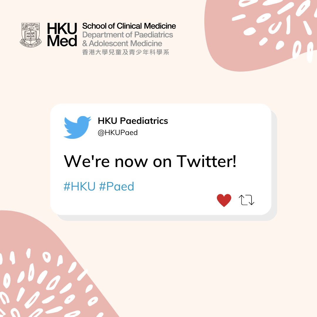 HKU Paediatrics is now officially on Twitter! We're a research-intensive department in <a href="/hkumed/">HKU Medicine</a> dedicated to improving #childhealth in Hong Kong and globally. Follow us for updates on #paediatric #research including #COVID19, #RareDisease, and many more. Please RT🙏