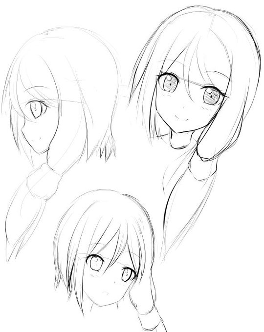 目のラインだけとって、あと適当でいいんじゃない感出てる(髪何も考えてない 