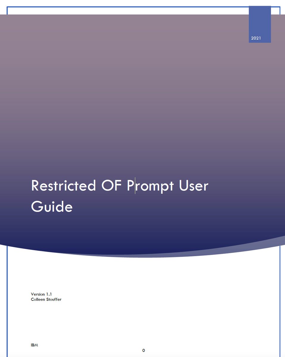 IBM Power Restricted OF Prompt User Guide. #AIX #IBMAIX #Power10 #IBMPower10 community.ibm.com/community/user…