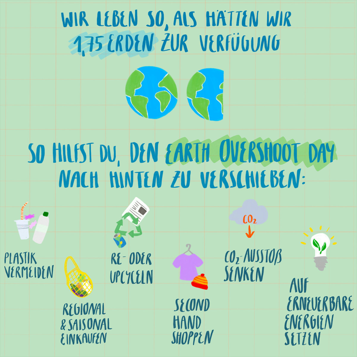 Dieses Jahr ist der #Erdüberlastungstag bereits am 28. Juli–einen Tag früher als im Vorjahr! An diesem Tag hat die Menschheit alle Ressourcen verbraucht, die ihr eigentlich für das gesamte Jahr zur Verfügung stehen würden. Es muss mehr für Klima- & Ressourcenschutz getan werden.