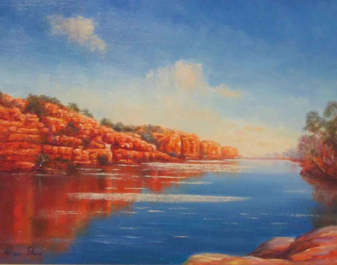 wallaby_studios's tweet photo. 142. "Fitzroy River, W.A" Oil. 28cm x 22cm. Allison Shaw. From Wallaby Studios' Stockroom Clearance. #Kimberley #oilpainting #River https://t.co/u5pxUYx4Ir