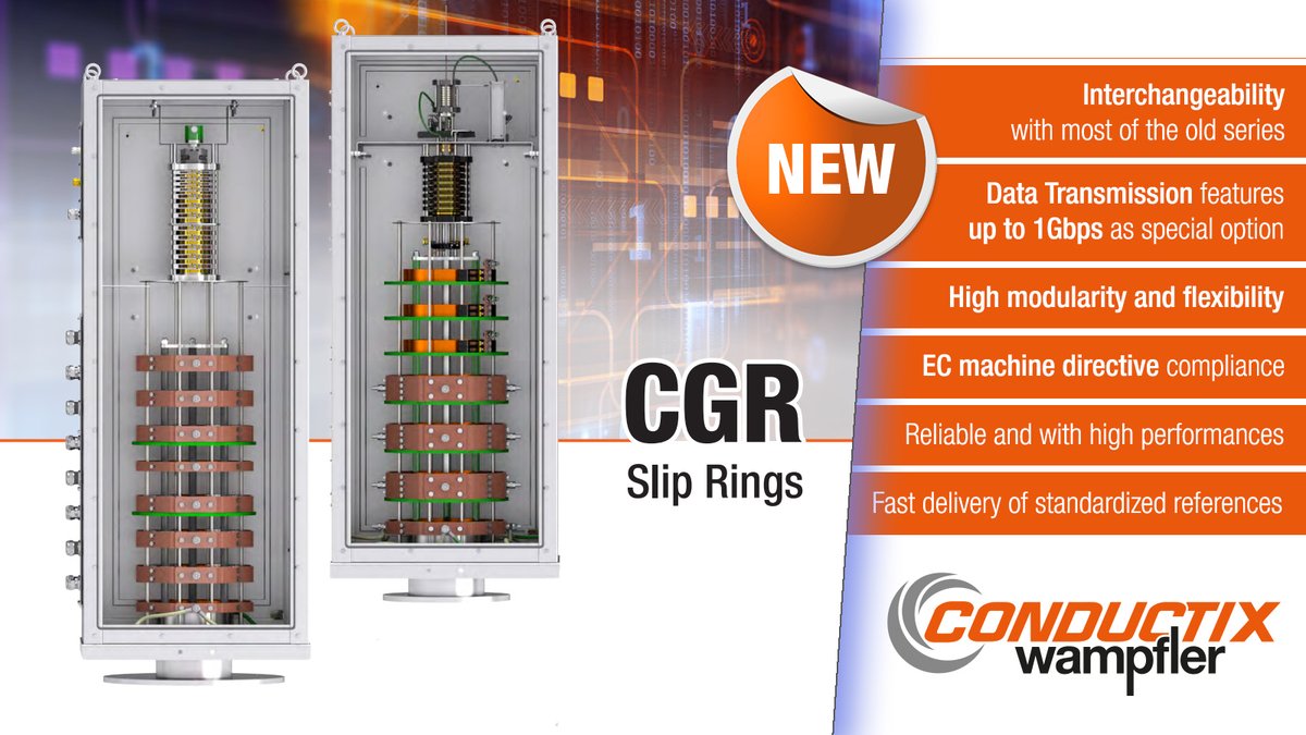 CxW_Global's tweet photo. Six months after the market launch of the CGR #SlipRings, we are pleased with the positive customer feedback we have received from a wide range of #industrial applications. Learn more about our #SlipRing series: https://t.co/uAVhPo8nUM
Conductix-Wampfler – #WeMoveYourBusiness! https://t.co/4CRoTaKqWW