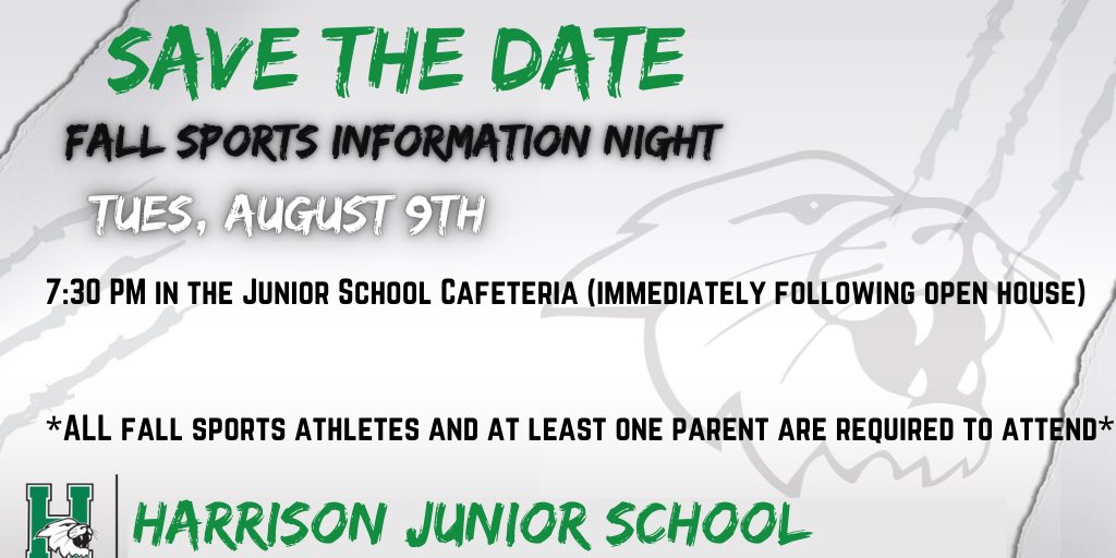 Save the date for these events! We are looking forward to seeing our students back in the building! <a href="/hjswildcat/">Mr. Tracy</a> @wildcatsofhhs