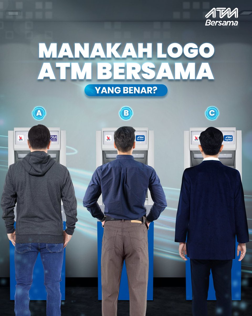Dapatkah kamu temukan orang yang sedang melakukan transaksi di mesin ATM berlogo ATM Bersama? Jawab di kolom komentar dan dapatkan hadiahnya