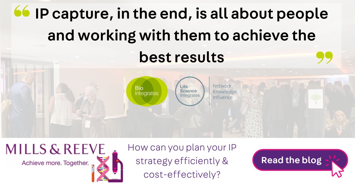 Life Science Integrates (@lsintegrates) on Twitter photo How can you best plan your #IP strategy?
This was covered at #BioIntegrates with panellists from <a href="/ProductLife_EU/">ProductLife Group</a>, Transine Therapeutics, Incubate bio, <a href="/J_A_Kemp/">J A Kemp</a> & @Uniofeicester
Panel leader James Fry, <a href="/MillsandReeve/">Mills & Reeve</a>, has put together an insightful report: lifescienceintegrates.com/protect-at-all… How can you best plan your #IP strategy?
This was covered at #BioIntegrates with panellists from <a href="/ProductLife_EU/">ProductLife Group</a>, Transine Therapeutics, Incubate bio, <a href="/J_A_Kemp/">J A Kemp</a> & @Uniofeicester
Panel leader James Fry, <a href="/MillsandReeve/">Mills & Reeve</a>, has put together an insightful report: lifescienceintegrates.com/protect-at-all…