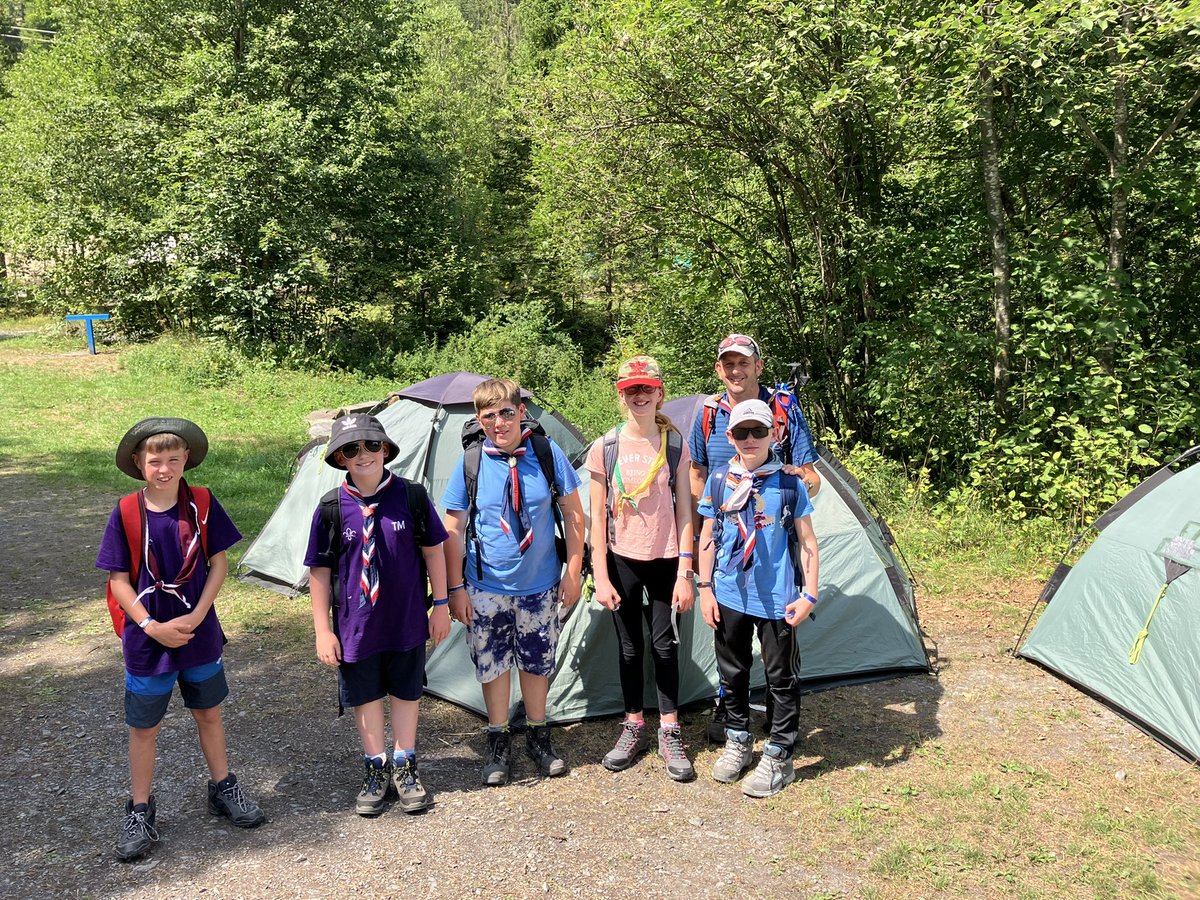 Group D on hike &amp; overnight stay in mountain hut.  All watered &amp; suntan creamed up…..