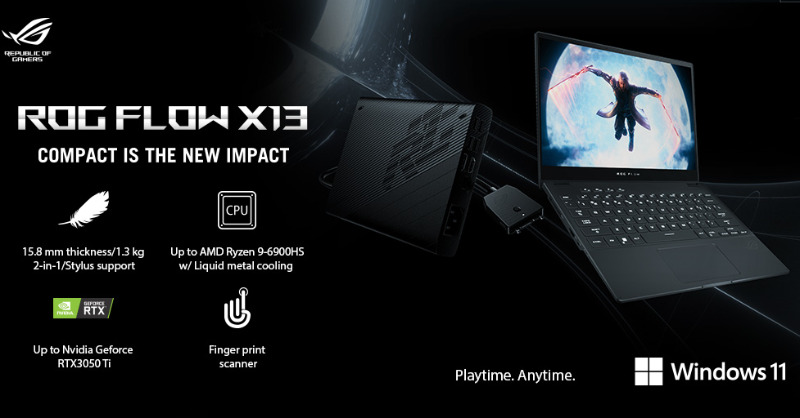 ASUS_ROG_IN's tweet photo. Itโs time to take your game to the next level with the newly upgraded 2022 ROG Flow X13, equipped with the latest AMD Ryzenโข 6000 series GPU & Nvidia RTXโข 3050 Ti.
#ROG #ROGIndia #AMD #AMDIndia #BeYouWithROG #Ryzen6000 #FlowX13 #CompactIsTheNewImpact #Windows11