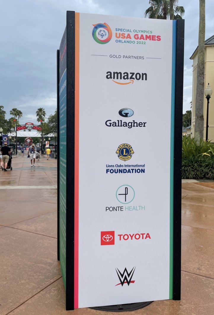 pontehealth's tweet photo. We were honored with Presenting the "Honors Guest Program" during 2022 Special Olympics USA ;

Thanks to our Games co-supporters @Amazon @Toyota WWE @lionsclubs &amp; Gallagher

#mission #specialolympics #inclusion #usa #florida #sports #pontehealth #SR91SSD #SunriseSportsDistrict https://t.co/g3dWRC4MuL