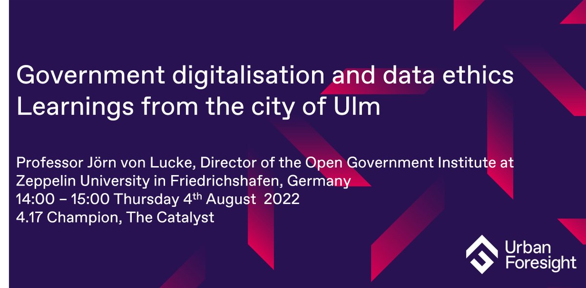 On Tour: #Government #Digitalisation and #Data #Ethics - Learnings from the City of <a href="/Ulm2030/">Ulm 2030+</a> - My Talk on 04/08/2022 14:00 BST at <a href="/UrbanForesight/">Urban Foresight</a> thecatalystnewcastle.co.uk in #Newcastle/#Tyne #UK eventbrite.co.uk/e/government-d…  #SmartGov #SmartCities #ZSUlm <a href="/ulm_donau/">Stadt Ulm</a>