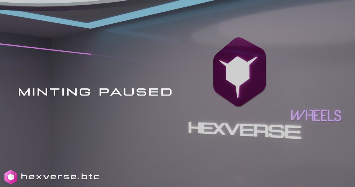 HexverseBtc's tweet photo. We have temporarily paused Hexverse Wheels minting @trygamma ,44 tokens were minted. Thank you all who participated in minting the first 1/4 of the collection. Our mission is to build a successful and working protocol, the minting will be resumed on the beta-version of Hexverse. https://t.co/94JO7Qhv7G