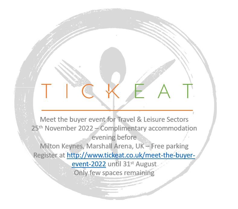 TICKEAT are looking for buyers and
innovative food and drink brand wanting to break into these sectors we would love to hear from you too.

#buyers #suppliers #meetingsandevents #foodindustry #food #drinks #drinksindustry #airlines #airline #airlineindustry #train #planes