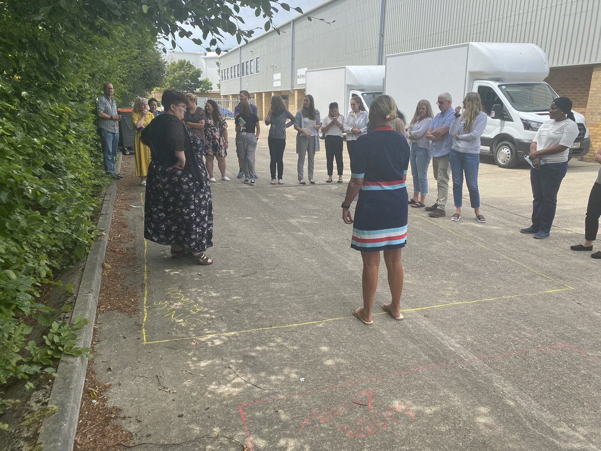 MN_Higgins's tweet image. #TeamAMU away day designing our future model AMU /  SDEC ‘super unit’ together and looking at room sizes mapped out in the car park!! @besrbrad @TashKelly5 @UHD_NHS