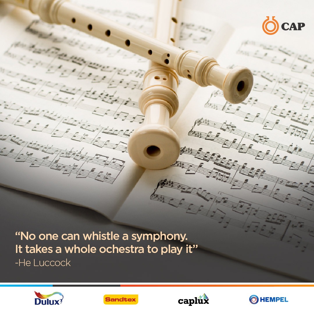CAP_PLC's tweet photo. The beauty of a symphony is in the collective effort.

Each person putting in excellent work to create beautiful music .

This is what we believe at CAP Plc.

Team work makes the CAP dream work.

#Capplc https://t.co/Nvhhm35pGf