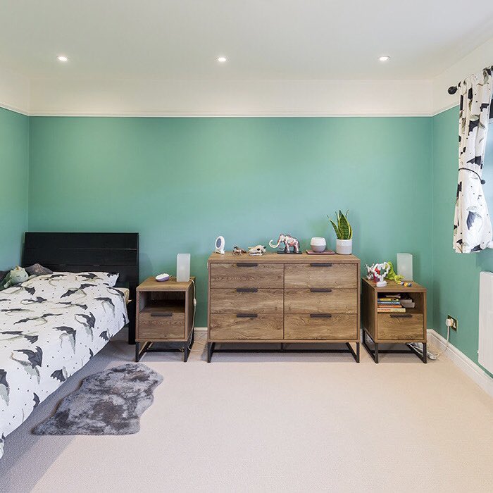 Water Dragon is fresh turquoise green which looks stunning here perfect for a boys bedroom… #victorycolours #waterdragon #ecopaints #ultralowodourpaint #bedroominspo #boysbedroomideas #colourfulhome #newhome #reno #renovation